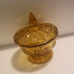 Vintage Amber Candy Dish